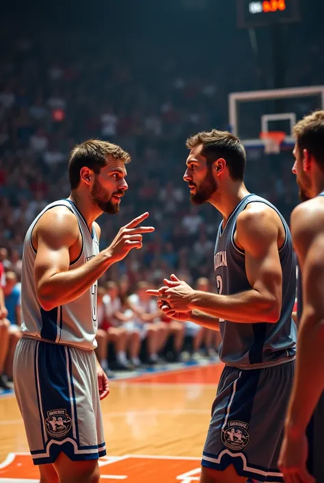 basketball player suggesting a play to their coach