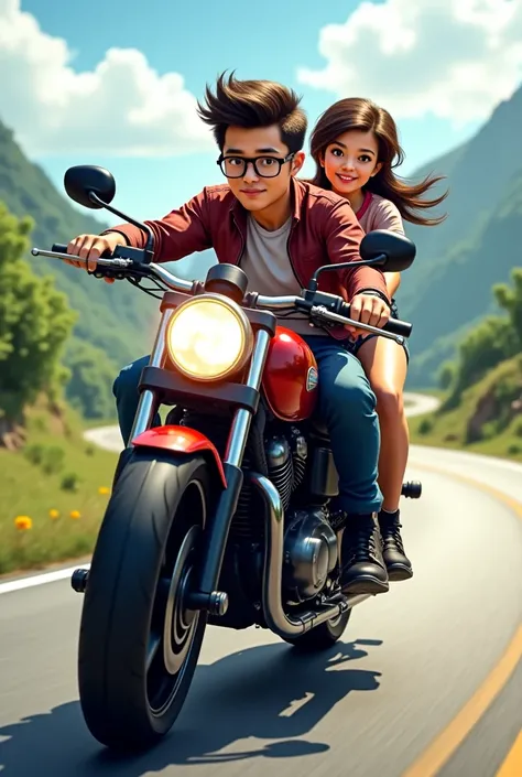 Glasses guy with short hair riding motorcycle sport bonnygirl 