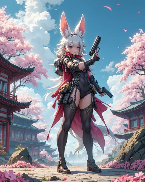 Know your enemies and know yourself, and you shall win a hundred battles without loss.
 , furry bunny girl , hand gun , Japanese anime