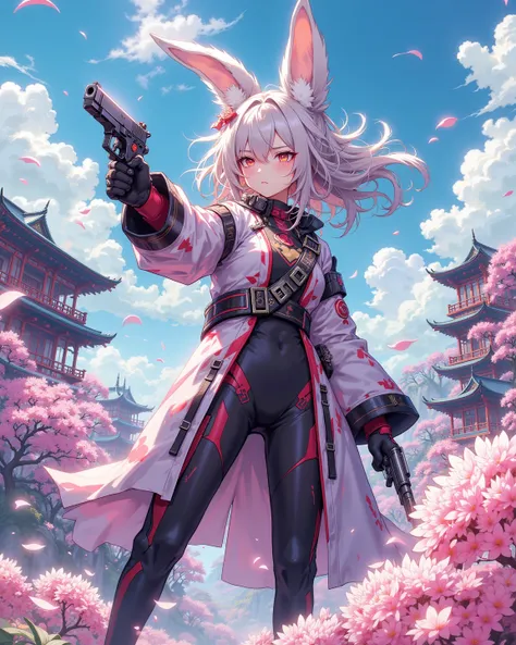 Know your enemies and know yourself, and you shall win a hundred battles without loss.
 , furry bunny girl , hand gun , Japanese anime