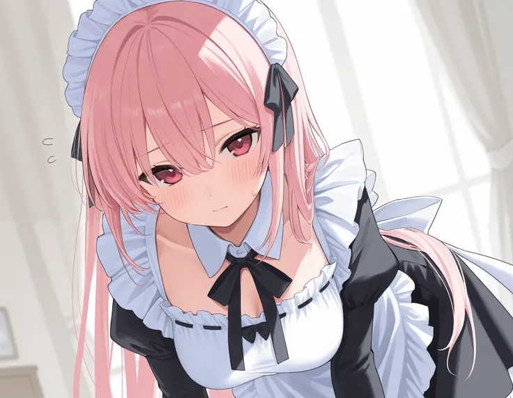 Maid girl putting a background on her friend's maid