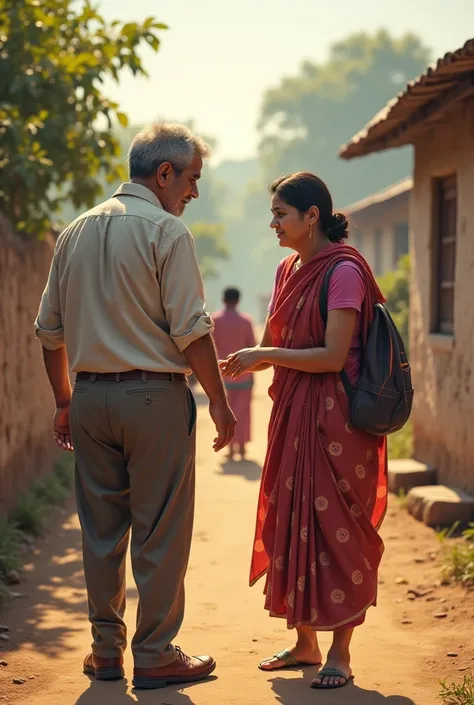 A Bengali man helped to school by a teacher