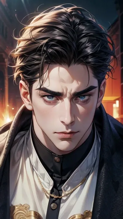 (    league player ,4K,8k,    highres,    masterpiece:1.2),    ultra-detailed   ,(realistic,photorealistic,photo-realistic:1.37),36-year-old man,3 day beard,cute anime ,Portraits,strong,Masculine,    dark hair,sharp jaw,        mesmerizing eyes        ,   ...