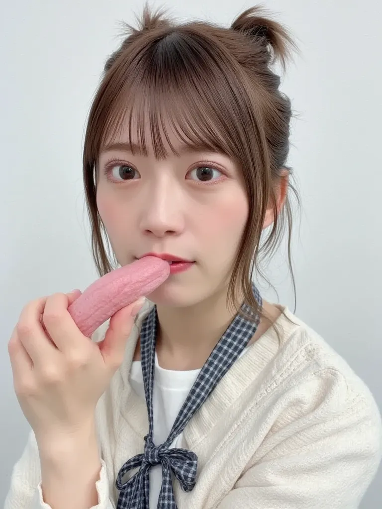   Japanese Women, (((I'm holding a pink cucumber:1.4))) ,  ((( a pink cucumber with prominent streaks ))) ,   a cucumber the size of her mouth  ,   20 cm long cucumber  , Thick cucumber   ,  (( from your pussy fingers:1.4)),  Drooling  ,   whitish transpar...