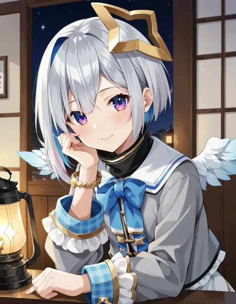  score_9,  score_8_ up the side,  score_7_ up the side,  score_6_ up the side,  score_5_ up the side,  score_4_ up the side,  source_Anime, Anime screencap,  BREAK 1girl, Alone,  up the sideper body,  indoors,
Tianyin_ KANATA ,  KANATA _Defaults, Star Halo...