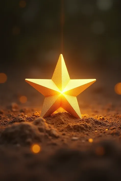 Gold star on soil 