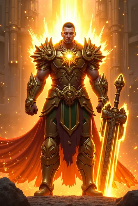 I want a large war forge cleric from the domain of the Sun