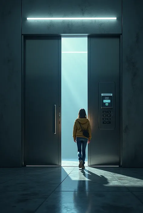 The Locked Door: They reach a large metallic door, locked tight. Angelika quickly spots a hidden keypad. She cracks the code effortlessly, and the door slides open with a soft hiss.