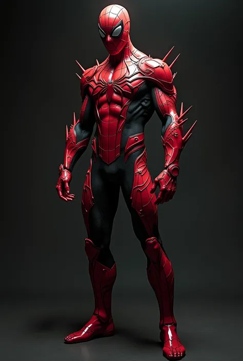 Image of man with red spider suit