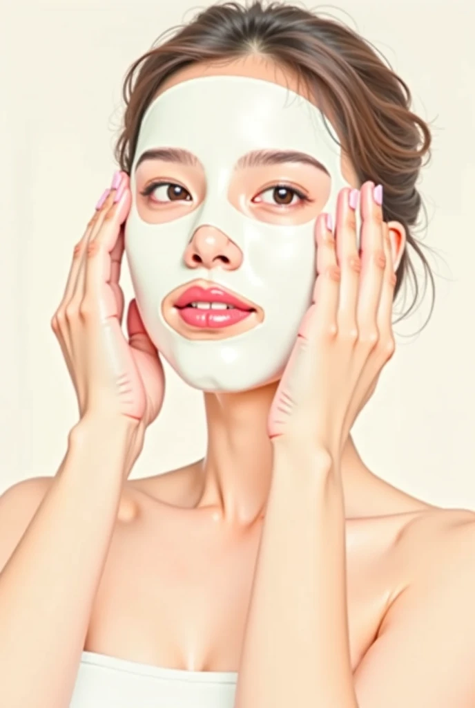 Women facial mask remove picture 
