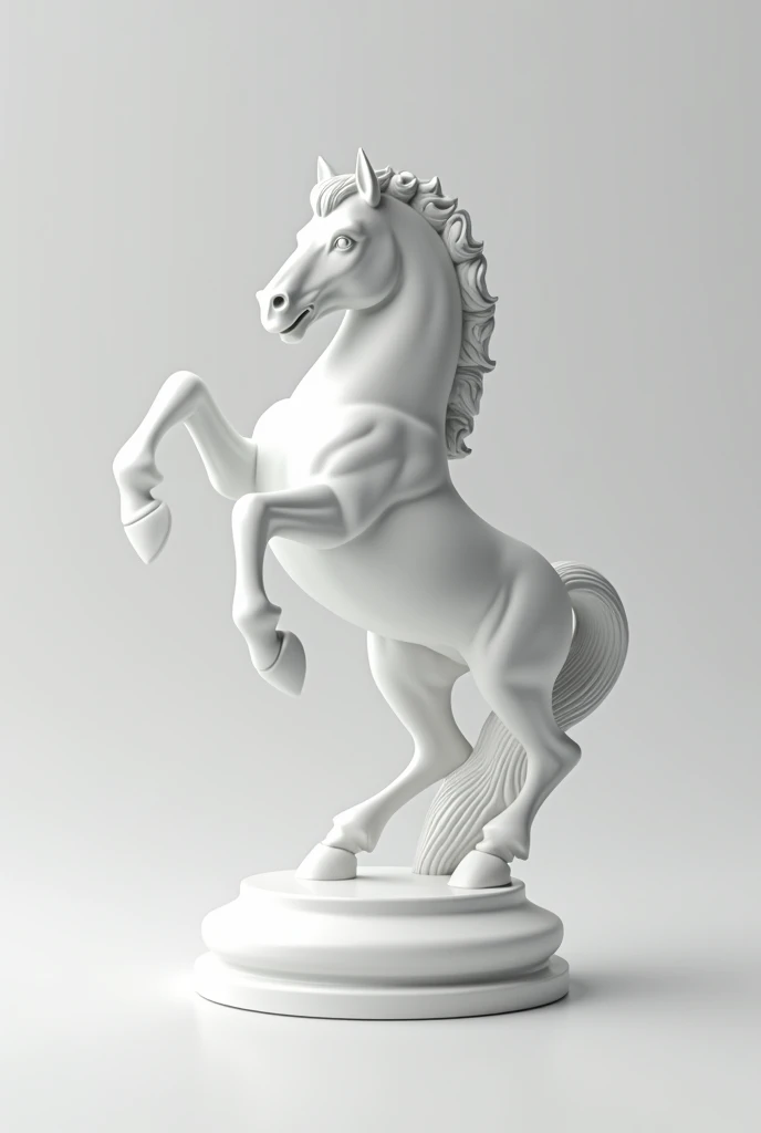 3D white chess horse 