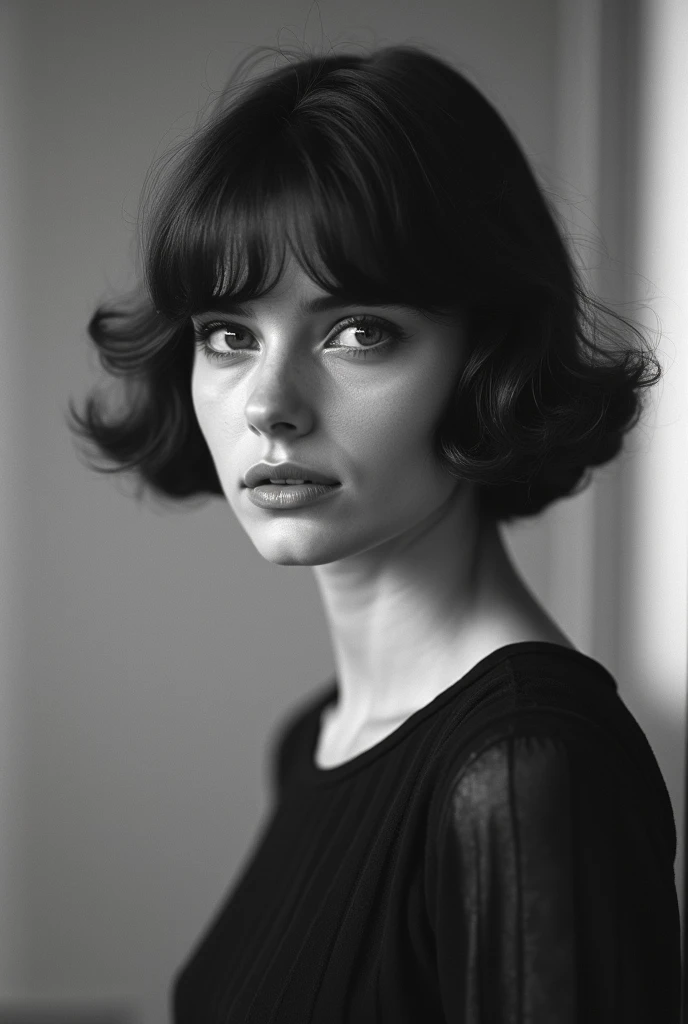 Woman 20 yrs old, in 1966 , black and white photo