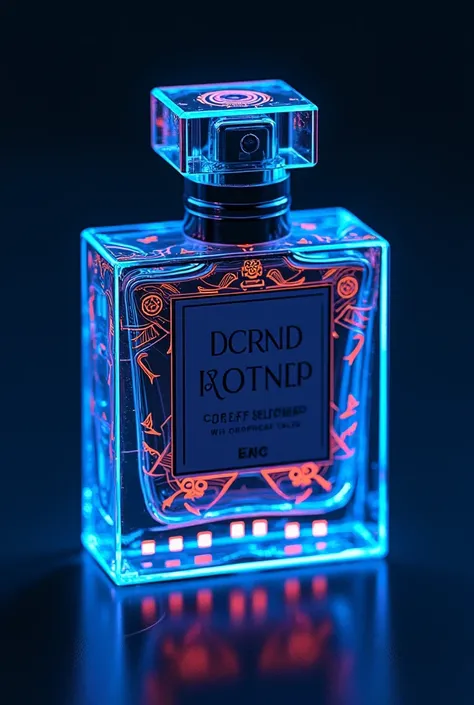 Glow-in-the-dark perfume box with UV-reactive ink, hidden messages, cyberpunk style, trending on TikTok, ultra-detailed."