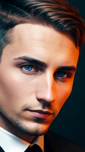  An Abramowicz man with short hair focusing on his face photo with color