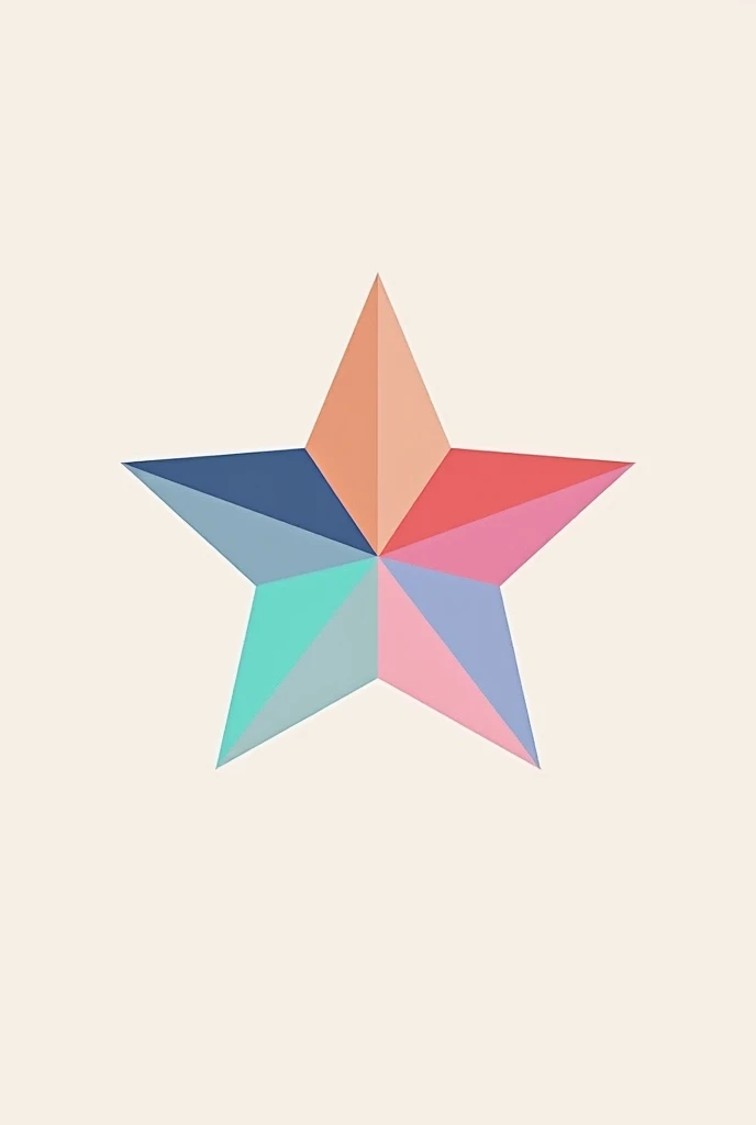 Divide a star into 10 equal parts, navy blue,Silver,Turquoise,Red,sky blue,검Silver, Pink, light green,purple,Pink을 한번씩 사용해서 파스텔 색상처럼 밝은 느낌으로 칠해줘 다른 문양 같은건 필요없어 꼭 10등분이고 10개의 색깔을 꼭 사용해줘