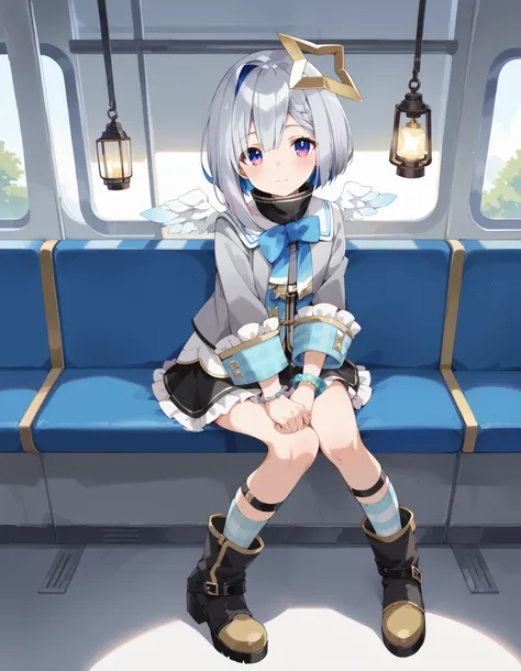  score_9,  score_8_ up the side,  score_7_ up the side,  score_6_ up the side,  score_5_ up the side,  score_4_ up the side,  source_Anime, Anime screencap,  BREAK 1girl, Alone,  sitting indoors in POV, train,  full body,
Tianyin_ KANATA ,  KANATA _Default...