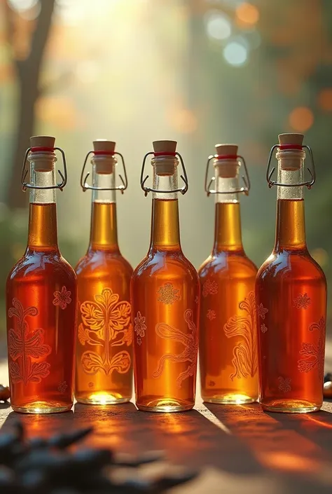 syrup bottles