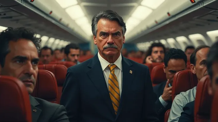 Bolsonaro man inside the plane, passengers