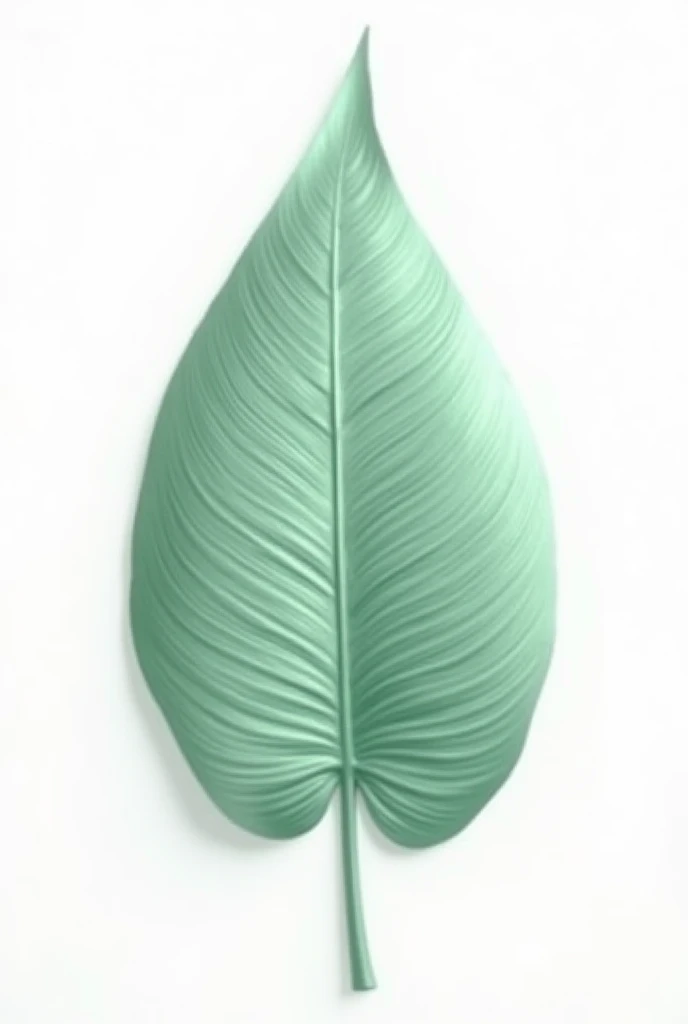 I WANT THE SILHOUETTE OF A LEAF IN METALLIC GREEN,  on white background