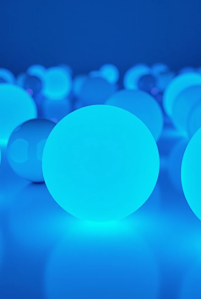 GENERATE AN IMAGE WITH LOTS OF BABY BALLS IN NEON BLUE 