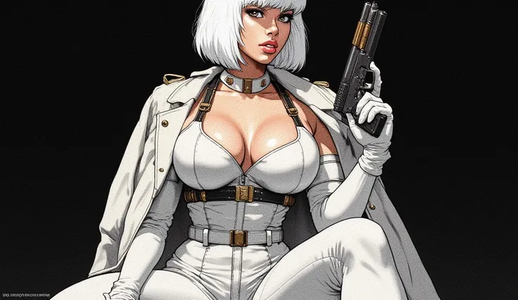 animation, , firm medium breasts , wide hips, seductive expression , white woman, 1girl, , Thepit, The_pit, fitness doll body , plump lips ,Аянами рей из Evangelion , military uniform, русская white military uniform,military uniform Российской империи, Fla...