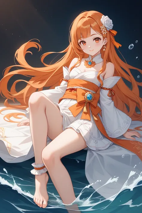 For Orihime’s TYBW (Thousand-Year Blood War) outfit, keeping her bare feet exposed, here’s a reimagined design that stays true to her outfit in that arc, while adding the detail of her bare feet:

Top:

A fitted white kimono-style blouse, similar to her or...