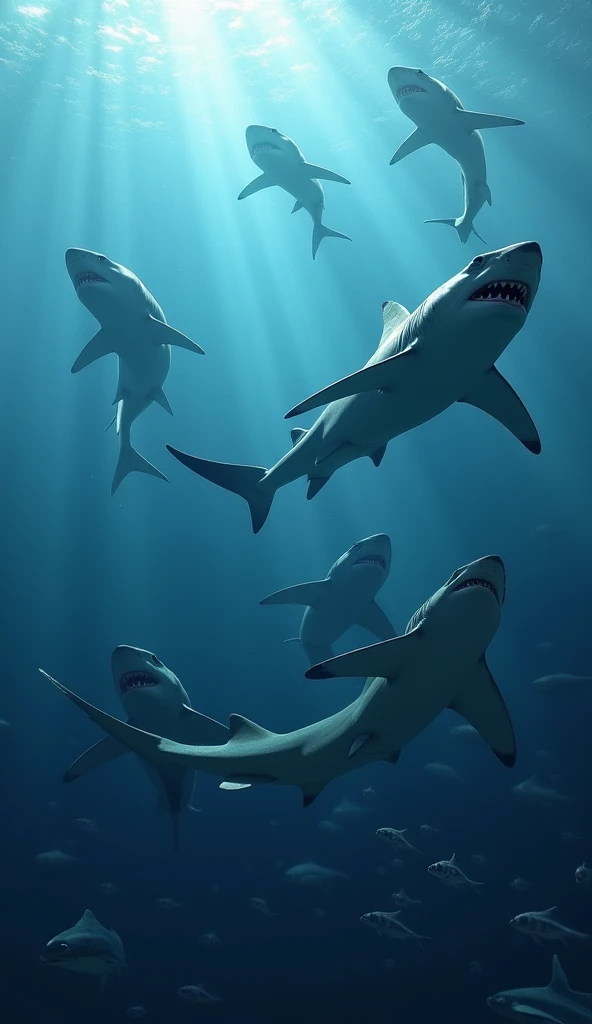 Several sharks 