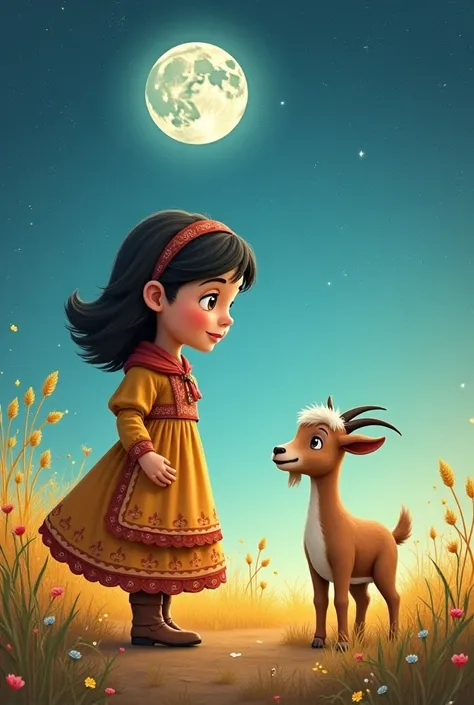 The story of the girl and the goat

In a village, there lived a sweet  named Maryam. Maryam loved animals very much, especially her goat " was Moonshine " سے۔  was Moonshine  سفید رنگ کی تھی اور اس کے کان لمبے لمبے تھے۔ مریم ہر روز صبح سویرے  was Moonshine...