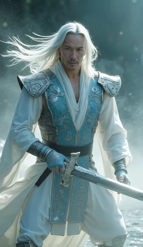 Keanu Reeves takes on the role of Fujin in a serene and powerful interpretation of the Wind God of *Mortal Kombat*. Wearing silver and sky blue armor , adorned with ancient symbols and flowing fabrics that move as if they were part of the air itself, ...