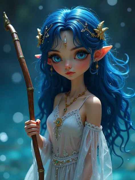 ( Absurd , High quality , ultra detailed, careful with hand )Zodiac - Sagittarius goddess , similar to latin goodness . Optimistic, fair-minded, funny and intellectual face . Reckless, cold-hearted, impatient, overconfident style . Dark blue eyes (eyes det...