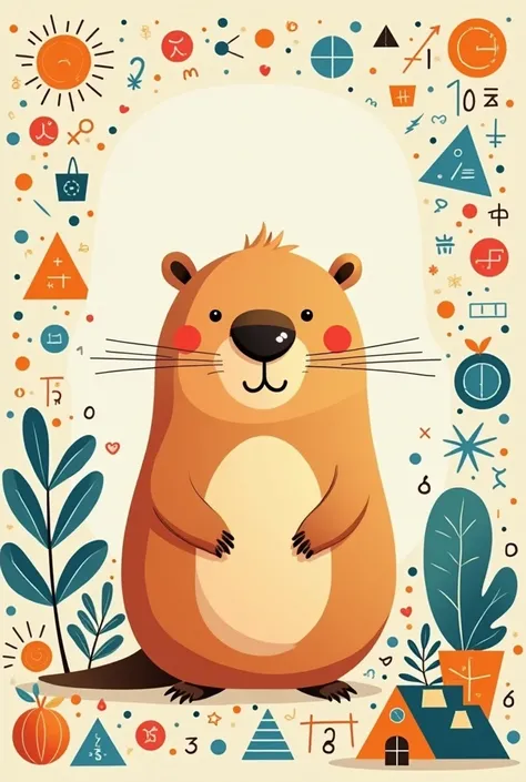 An image of a capybara as for my cover of my notebook for an elementary school  that has to do with the mathematics course