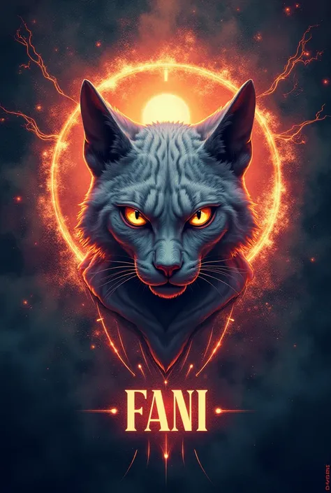  Create Thundercats-like emblem of a hairless cat,Fani written on the bottom 
