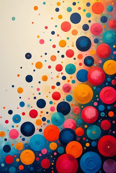 Abstract painting colored dots