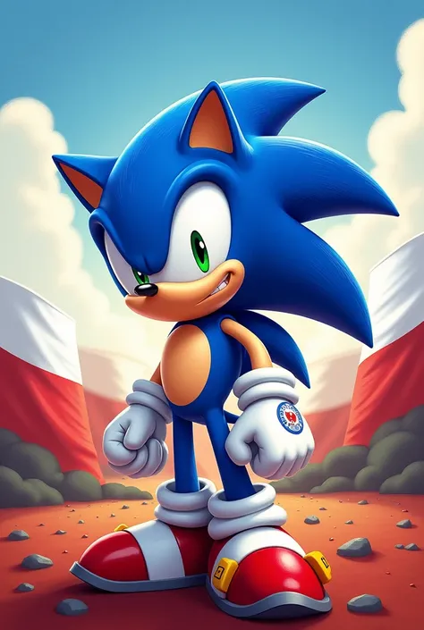 Sonic with Polish flag
