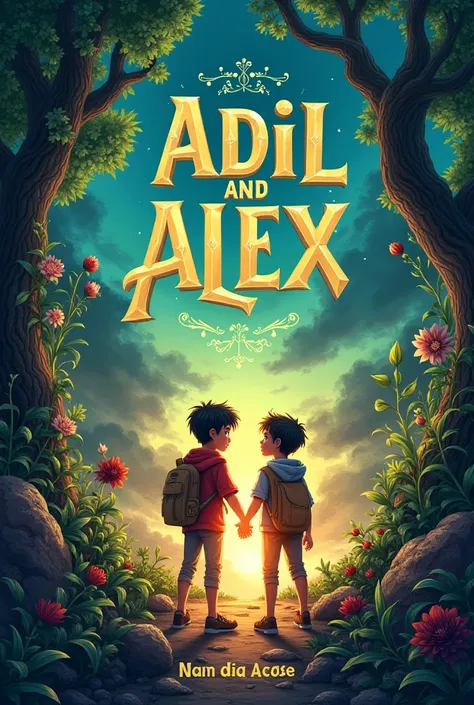 A book cover with the title Adil and Alex