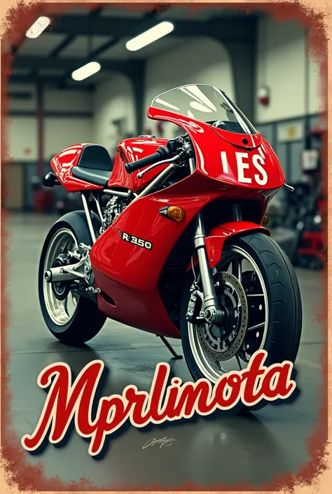 Vintage logo with red Aprilia rs 250,  title MC Auto Moto Repair