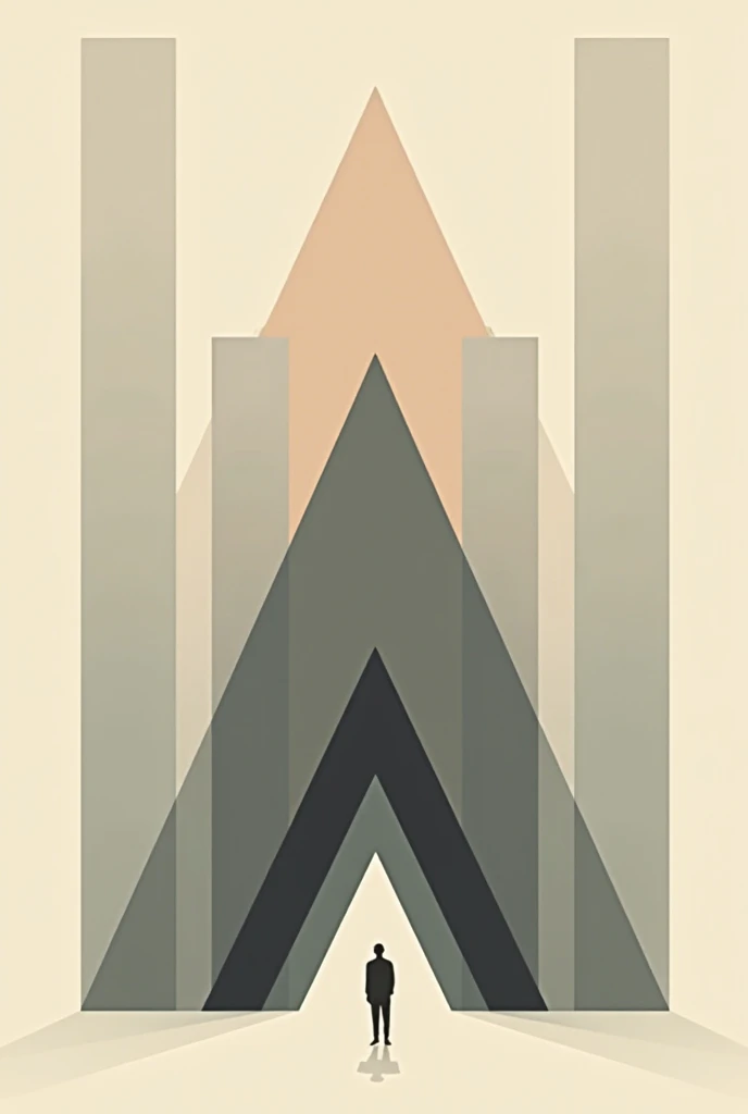 A symmetric neoplastic drawing with only 3 triangles and 4 rectangles 