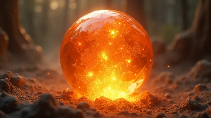 orange crystal sphere