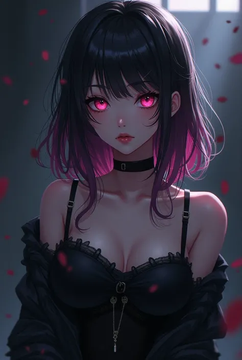 Emo anime girl with big boobs