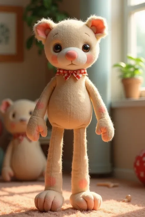 Make a picture of a stuffed animal that has long arms and feet 