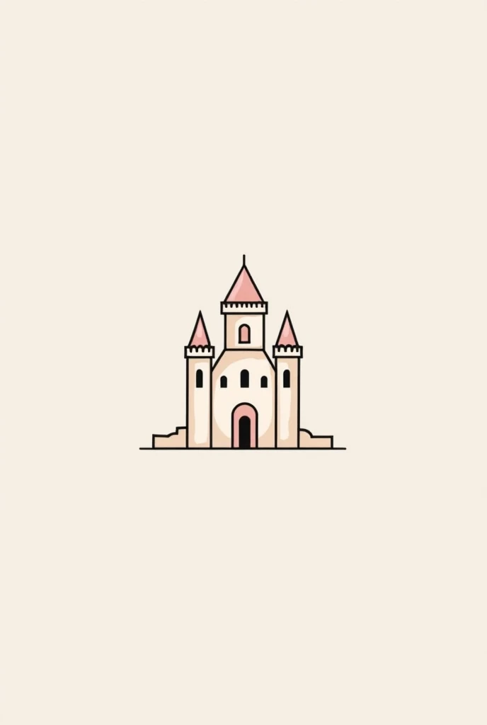 Create a beauty logo with a minimalist castle