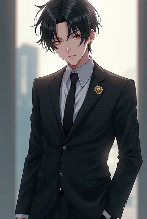 Anime boy in a suit and cool hair just like Itadore's 