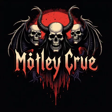 The motley crue metal band group logo is cool and unique and creepy