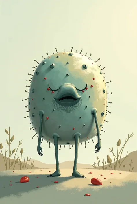 Animated and happy primitive eukaryotic cell