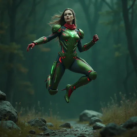 - Photorealistic with perfect details, Cinematic, Masterpiece, HD, Sexy CGI.

- Beautiful "English" woman, long hair, Greenish Eyes.

- Wearing a costume ("Full Sexy Armor"), a costume that embodies the form of "Kamen Rider V3 (Rider)", (Chest and Thighs a...