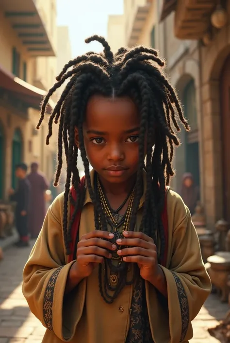 A Jewish Rasta boy weaving dreadlocks in Jerusalem 