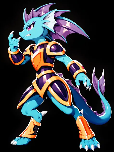 Anime, ((anime style)), solo drawing, solo, Three-Quarter view, standing, ((Solid Black Background)), ((vivid purple eyes)), ((draconic ear frills)), ((head fin)), ((tall figure)), ((digitigrade legs)), ((digitigrade feet)), highly detailed anime style, cl...