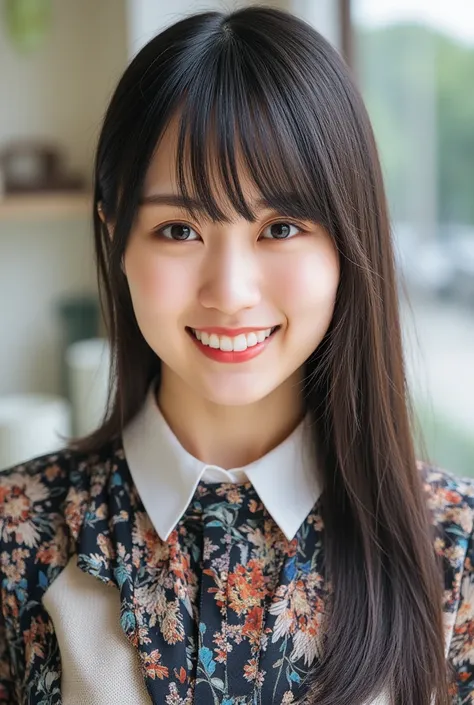 Kaki Haruka, bangs, smile, Young and  cute Japanese faces ,  official art for 4 people,  High Definition CG Unity 8k Wallpaper,  Ultra High Definition ,  very detailed, Half photo ,  film grain ,  lens flare glow ,  top quality ,8k, viewer , (( Masterpiece...