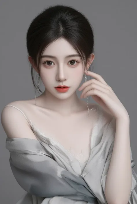 elegant beauty jia anjin hd wallpaper, jia anjin wallpapers, in the style of digital painting and drawing, johnson tsang, dark silver, bella kotak, edmund leighton, softly luminous, cartoonish character design 