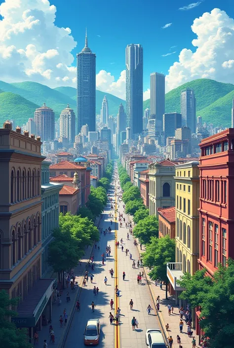 Caracas central view anime style 